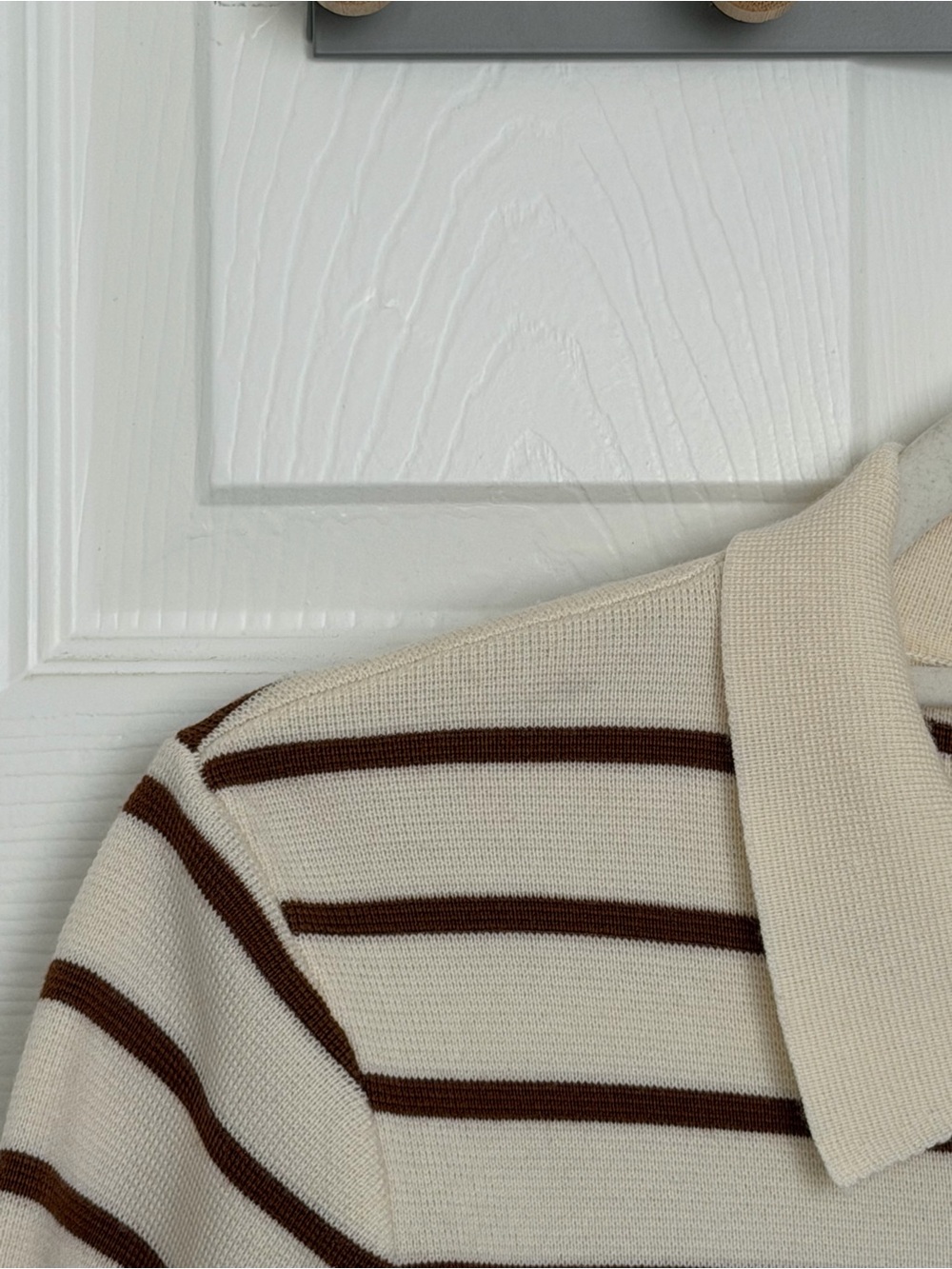 Sézane Betty Cardigan - Ecru & Camel Stripes - Picture 15 of 16